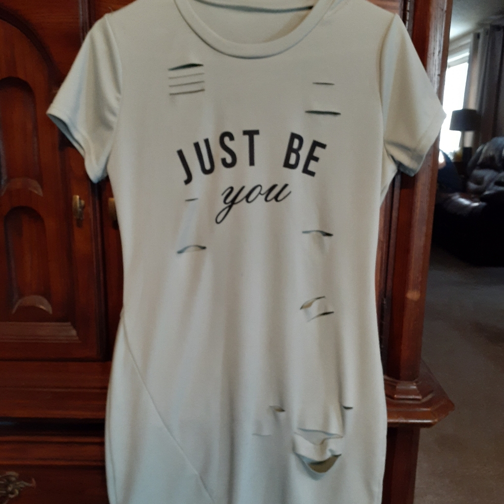 Just Be You cut up long shirt/dress